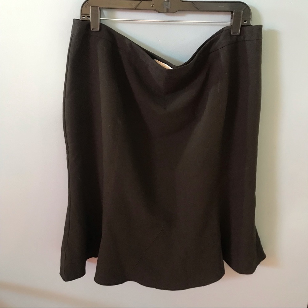NWT Worthington mid length zip up lined black skirt size 18 office workwear corp